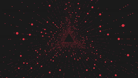 abstract composition of red dots in circular arrangement on black background