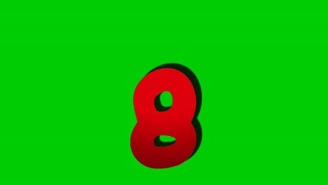 number eight 8 sign symbol animation motion graphics on green screen background,drop down cartoon number video number for video elements