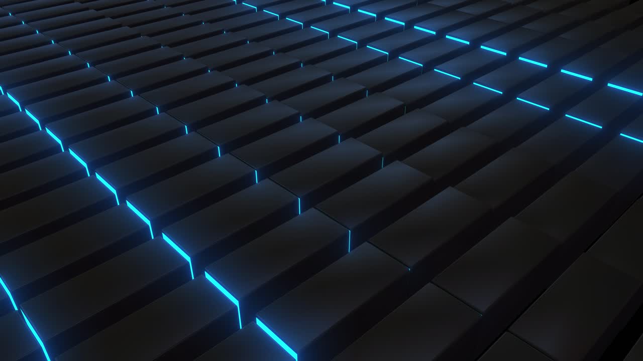 Abstract Geometric Futuristic Pattern with Blue Neon Light