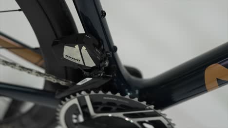 close-up of sram front derailleur on a bicycle