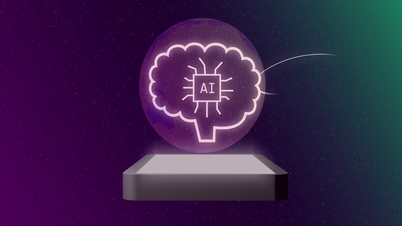 animación de un procesamiento de datos en una pantalla de ordenador