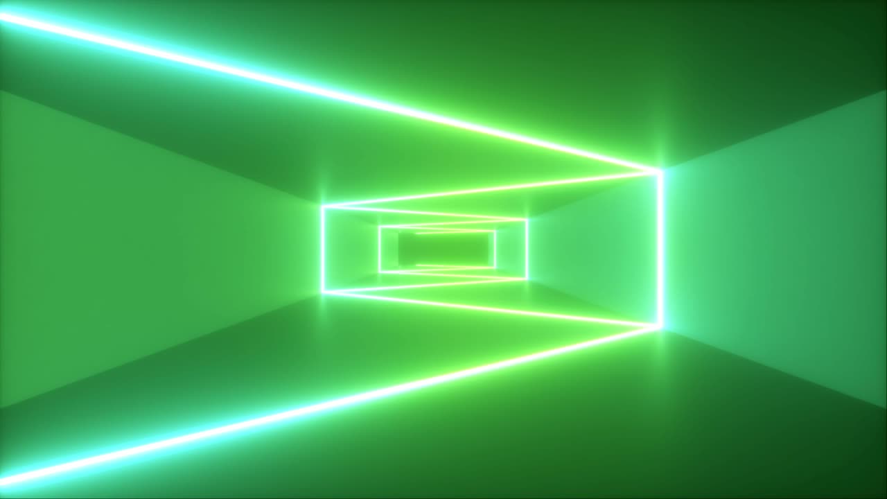 abstracto volando en el corredor futurista