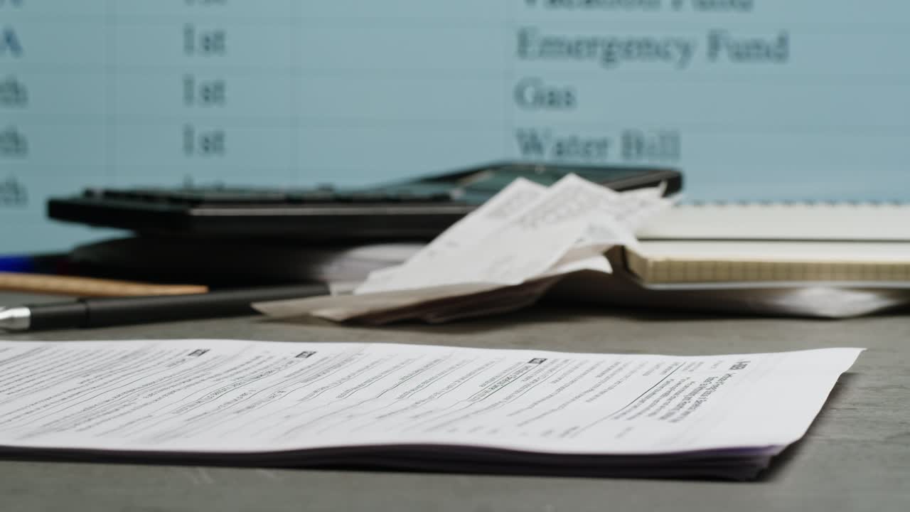 Stack of Financial Documents Placed on a Desk