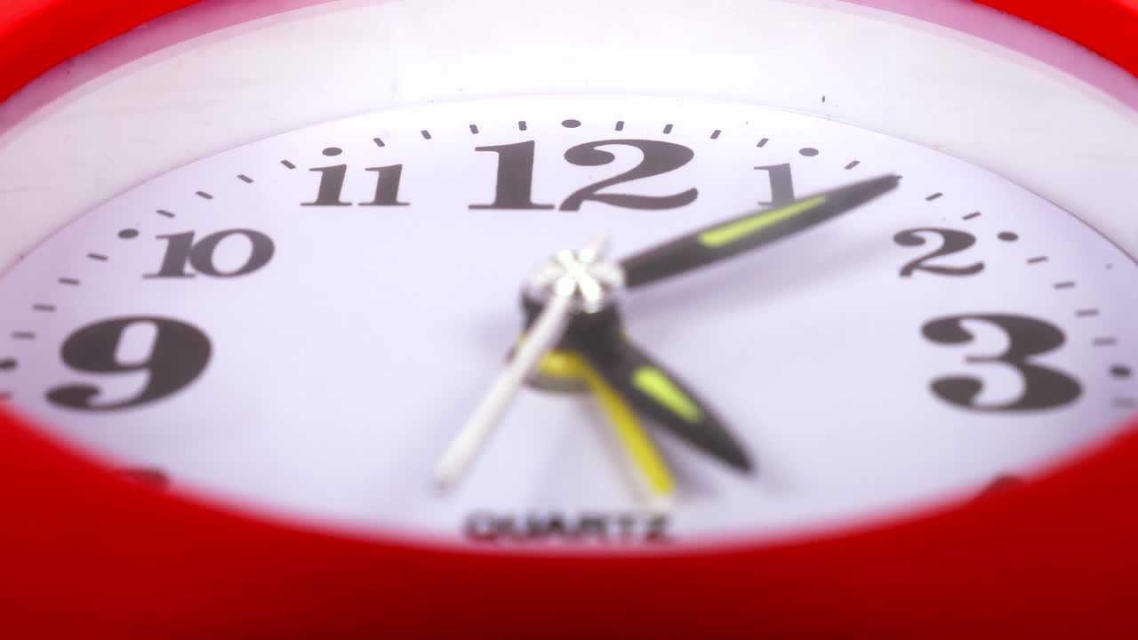 close up on Time passing. Clock beating time