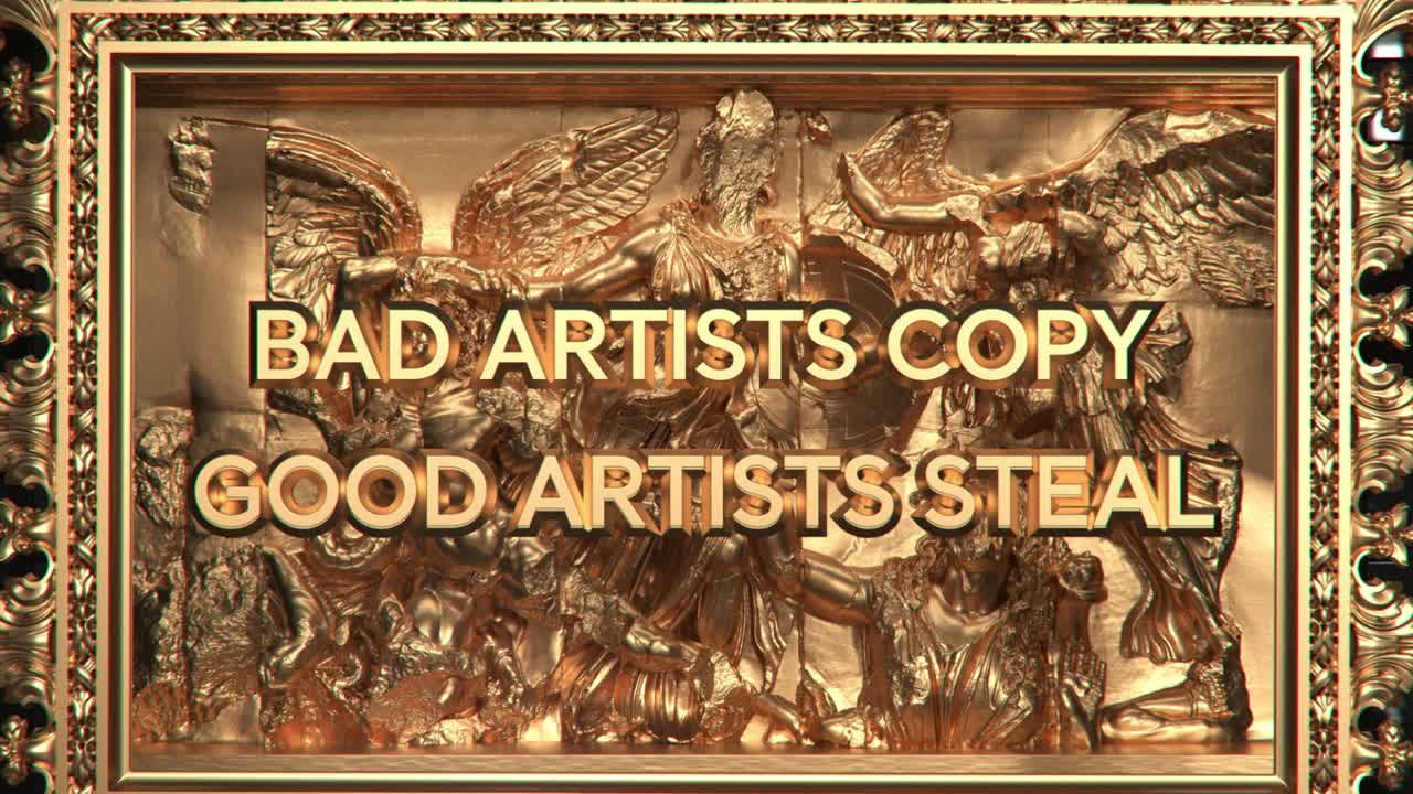 - 골든 프레임 - 파블로 피카소의 예술 인용문 -1080p