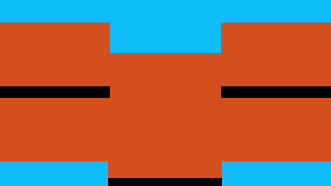 Modern Animated Transition with Orange and Blue Geometric Shapes