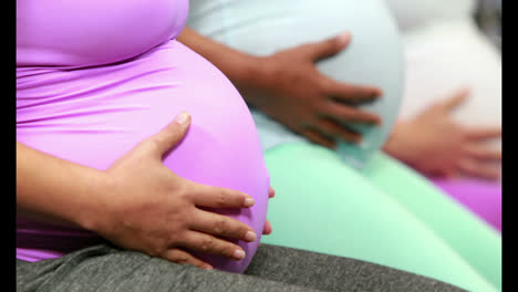 pregnant women in fitness studio