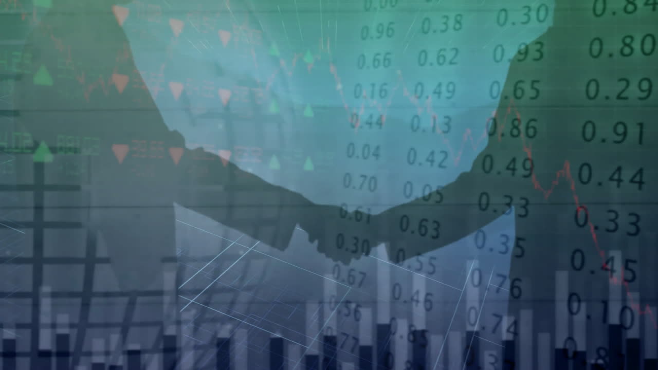 video compuesto digital de hombre de negocios estrechando la mano 4k