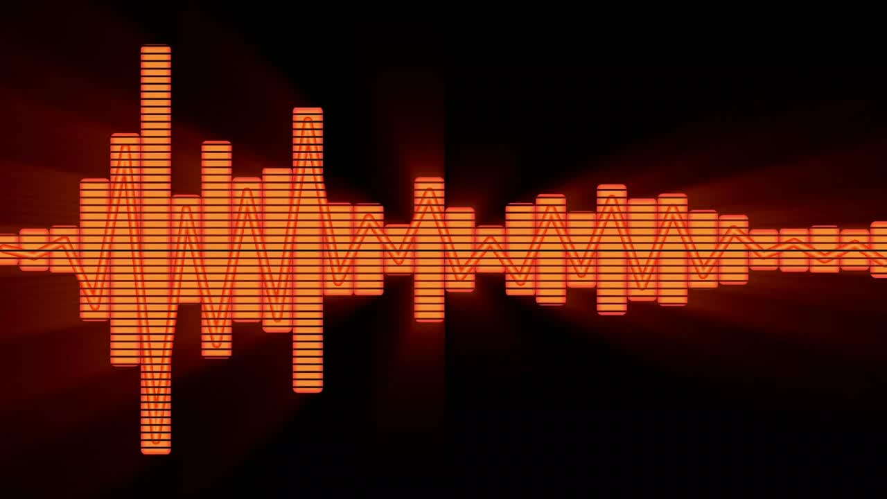 Abstract Orange Audio Equalizer Visualizing Sound Waves
