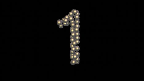 disco ball themed font  number 1