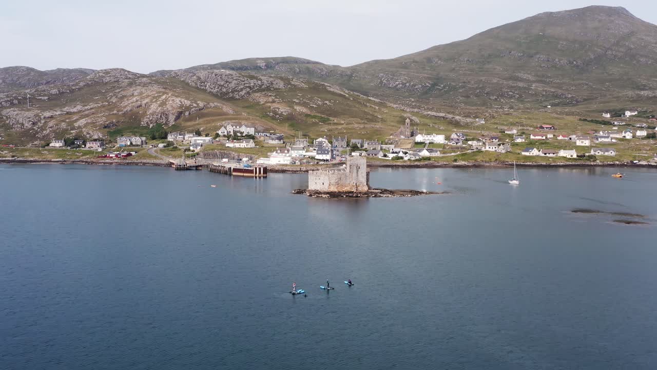 toma de dron de paddle boarders