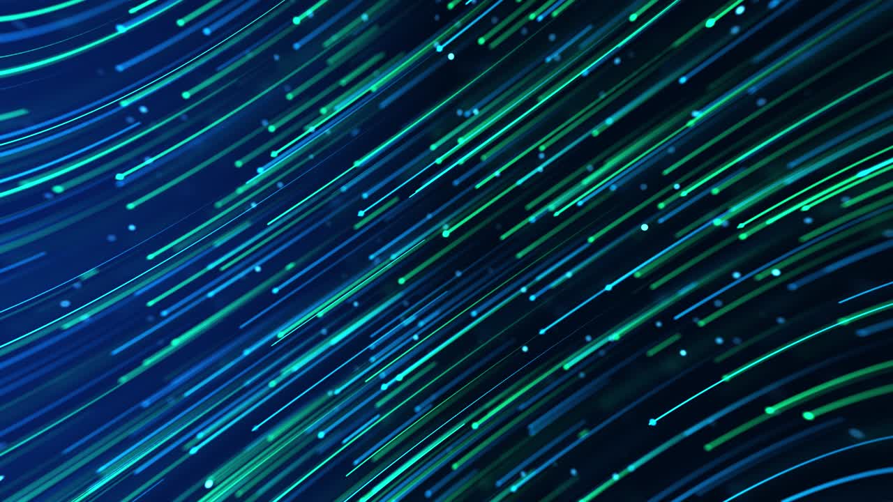 4k abstract neon lines geometric loop background data flow optical fiber explosion star motion