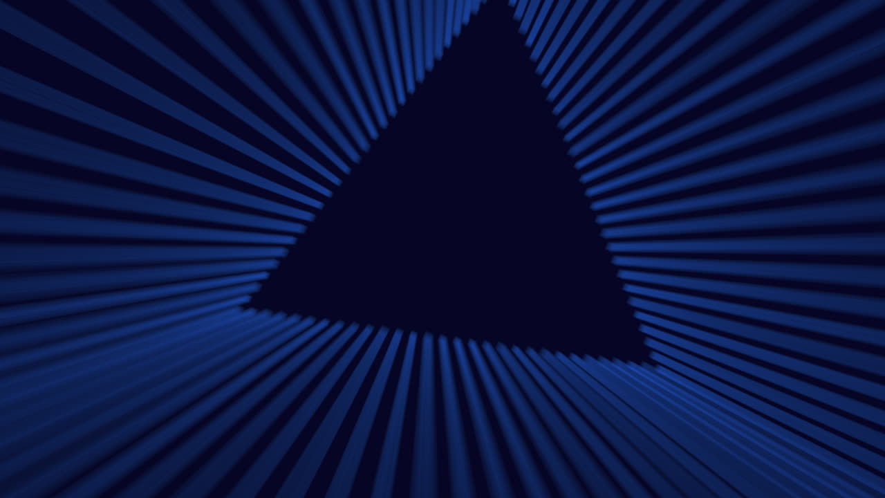 triángulos de neón con haces de luz