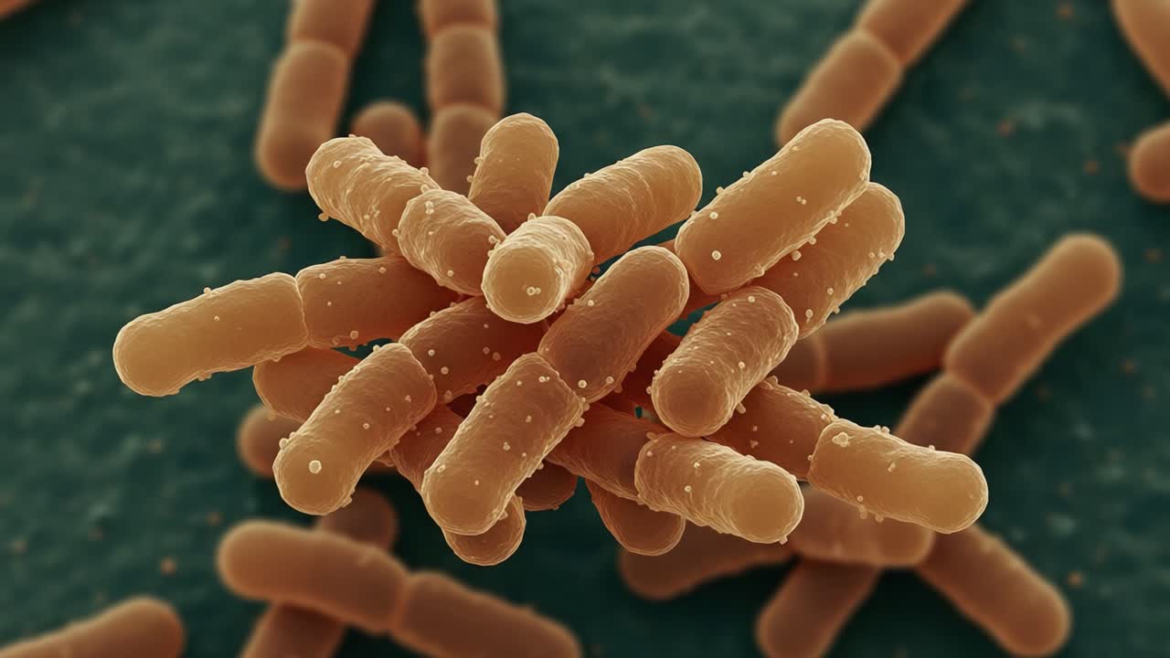 Magnified View of Bacterial Colonies: Detailed Imagery of Microbial Structures Exhibiting Unique Forms and Patterns in a Scientific Study of Microbiology