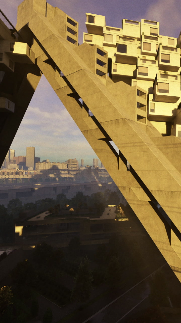 Modern architecture stands tall in city skyline during sunset hours