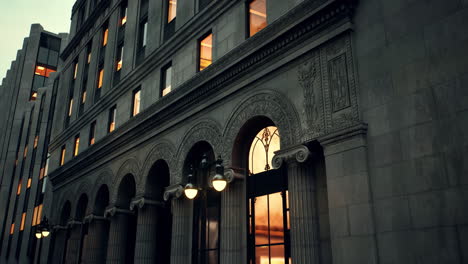 close up of a grand building facade