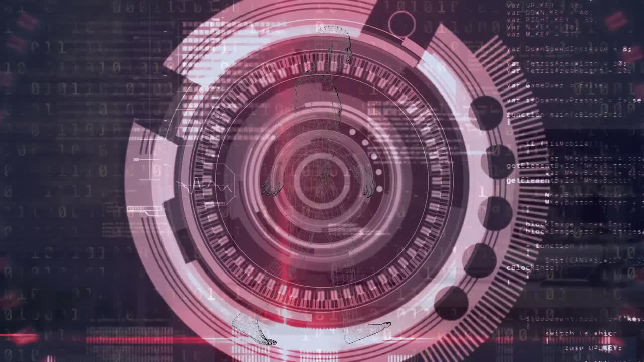 Animation of scope scanning over binary coding data processing