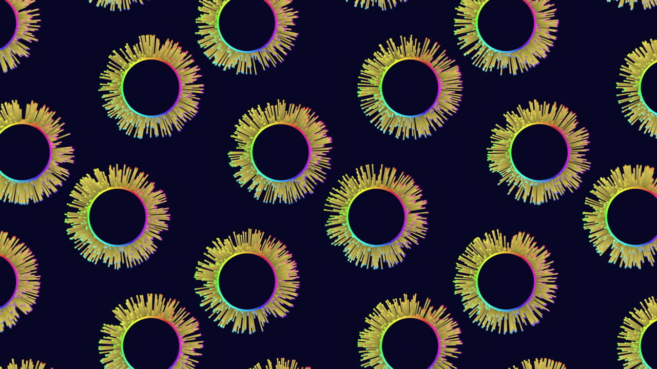 Vibrant colorful circle pattern on black background