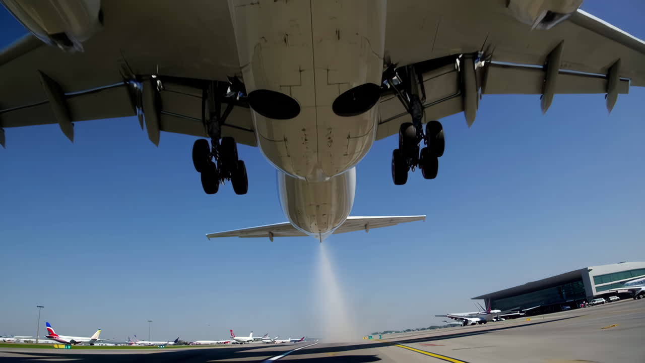 Aerial View of Airport and Planes