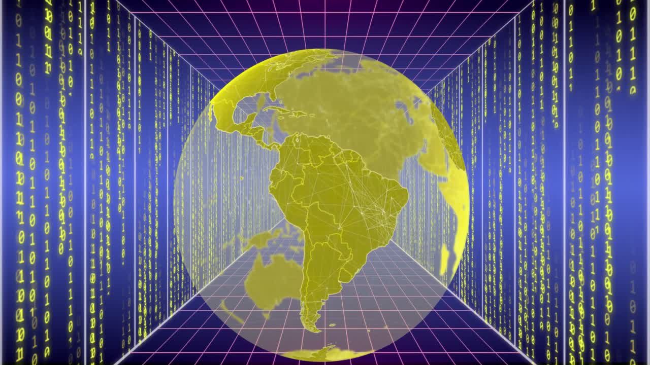анимация глобуса и обработка данных по сетке