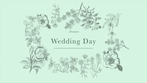 wedding day with flowers pattern