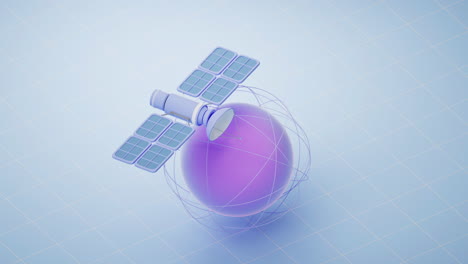 cartoon planet sphere with satellite, 3d rendering.