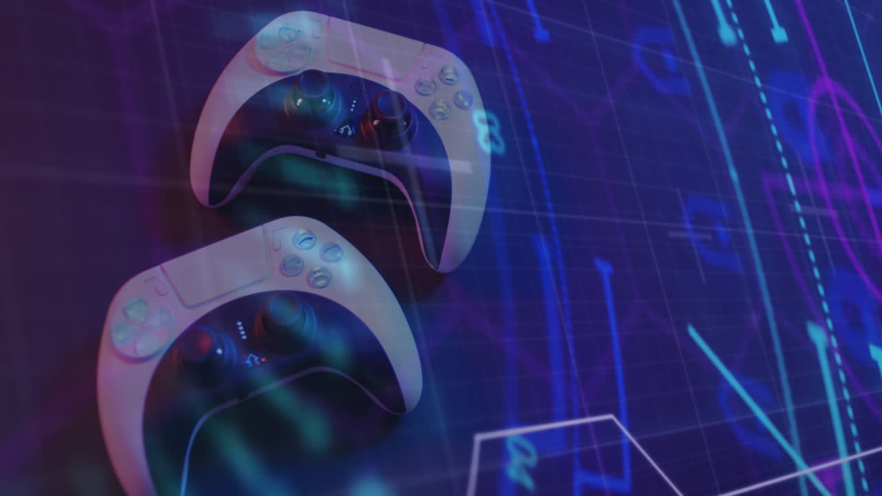 Animation of scope and data processing over video game pads