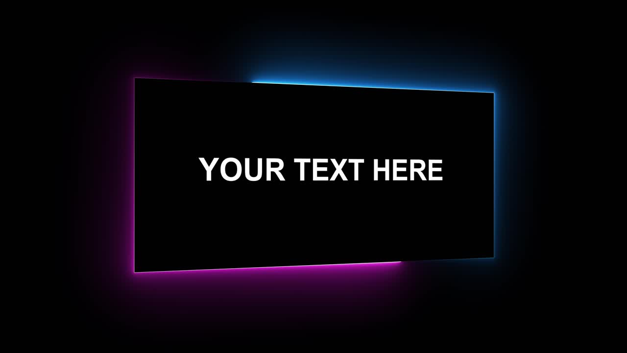 Neon Glowing Frame with Placeholder Text