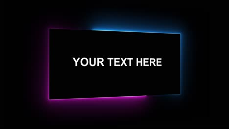 neon glowing frame with placeholder text