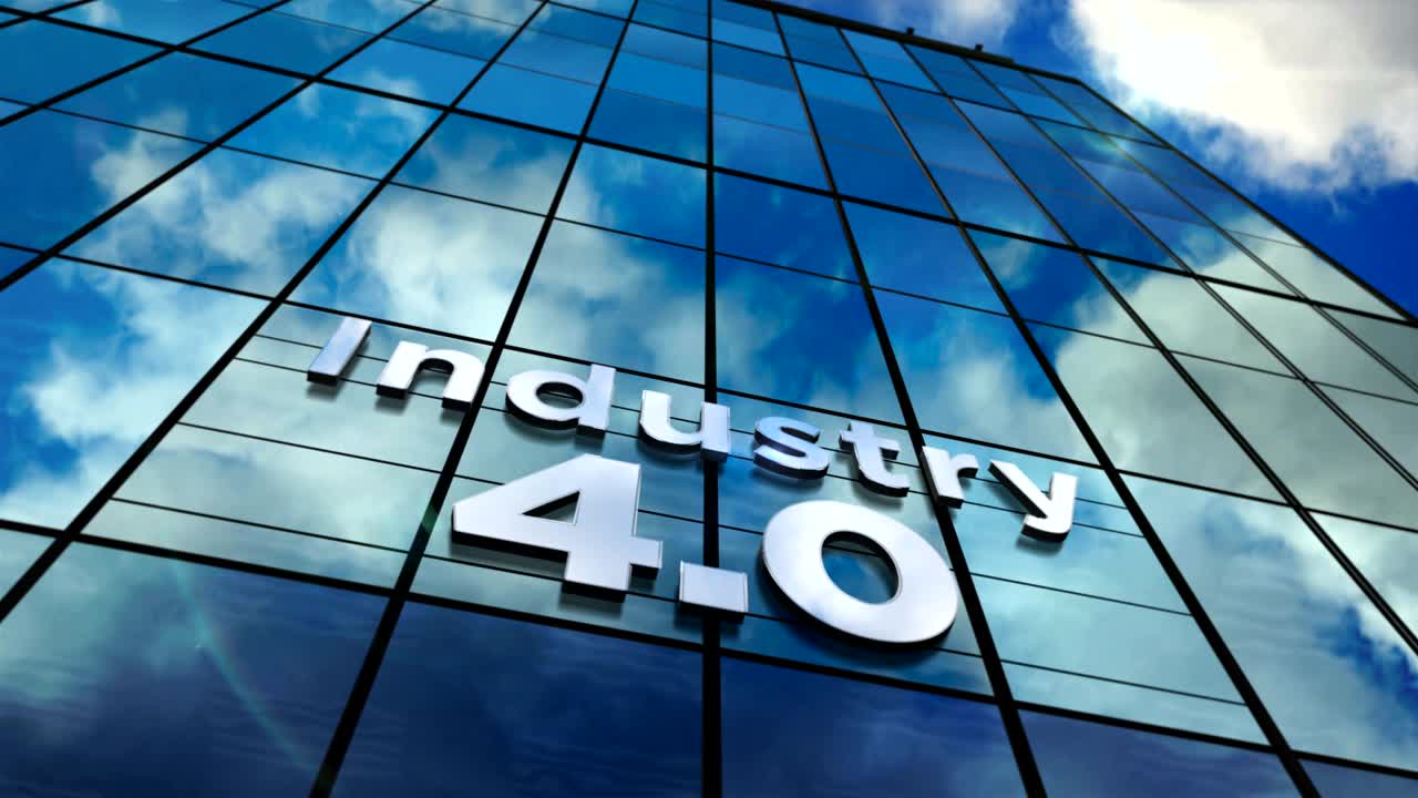 산업 4.0 표지판 유리 스카이 루프 애니메이션