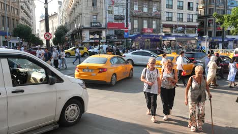 busy street scene in istanbul, turkey