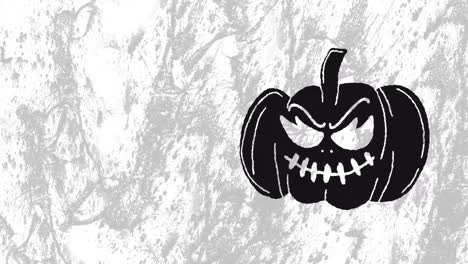 Animation-of-jack-o-lantern-on-moving-grey-background