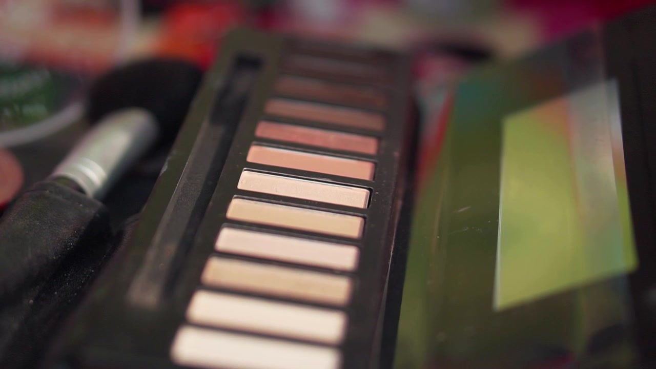 Makeup palette on a wedding preaparation
