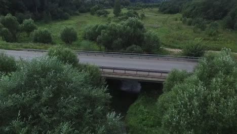 rural bridge with vehicles