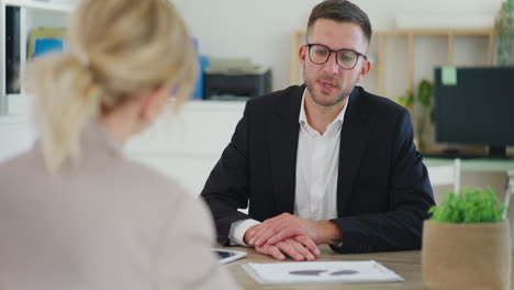 real estate agent during negotiations in business meeting