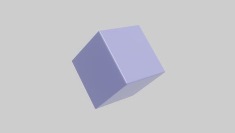 violet very peri 3d cube rotates on a white background. abstract seamless loop 3d rendered motion graphic object