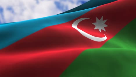 azerbaijan flag waving in the wind with highly detailed fabric texture. seamless loop stock 4k video