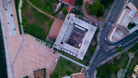 Birdseye-view,-Lazzaretto-of-Cagliari-,-historic-building,-Cagliari