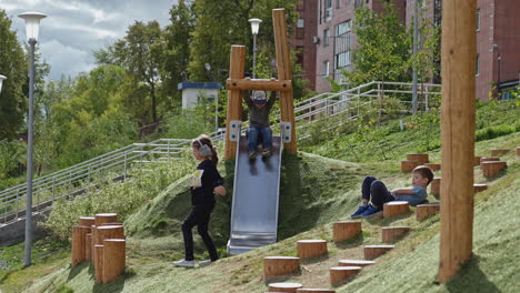 children playing on a playground