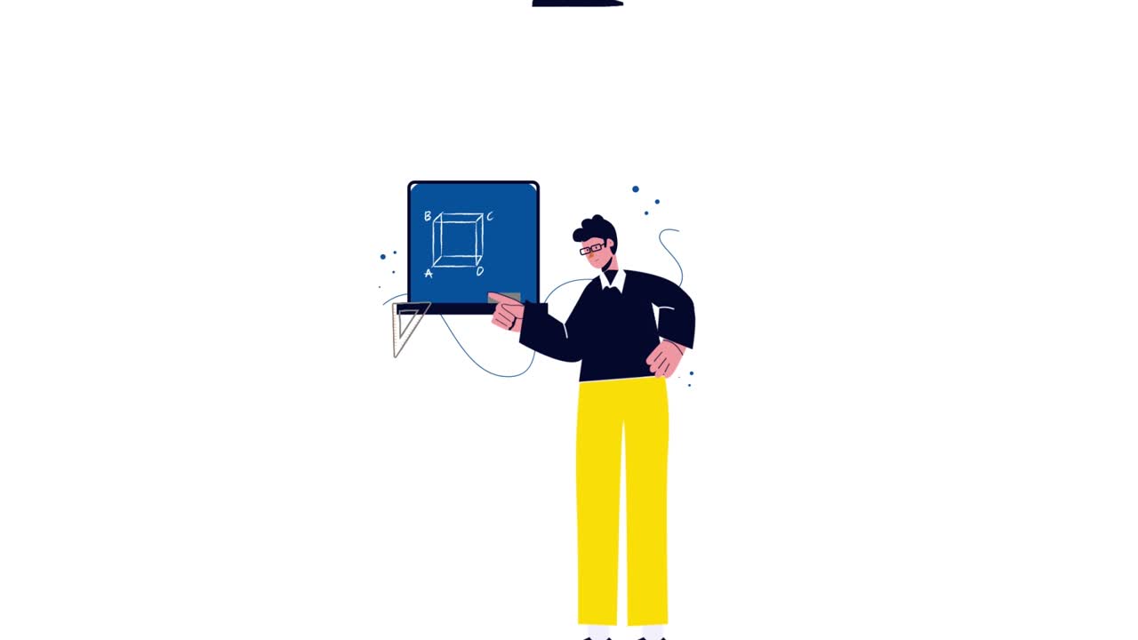 Illustrations of students and teachers