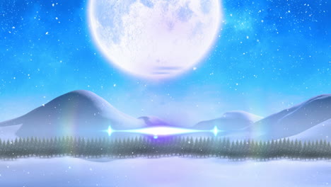 animación de la nieve cayendo sobre el paisaje de invierno