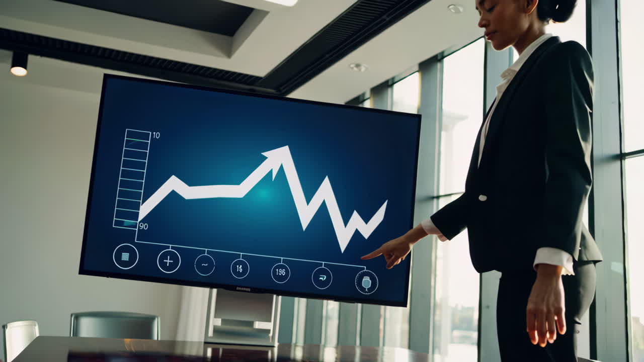 Business Presentation with Growth Chart