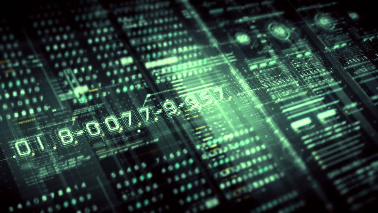 Advanced data matrix simulation UI with cutting-edge digital environment with a dynamic and immersive display of interconnected data matrix information networks systems background