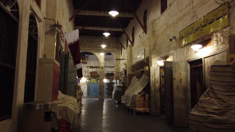 a bazaar after closing time empty and peaceful in souq waqif located in doha