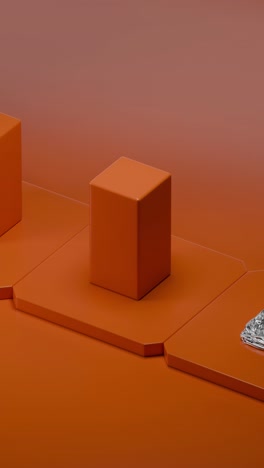 orange geometric display with foil product