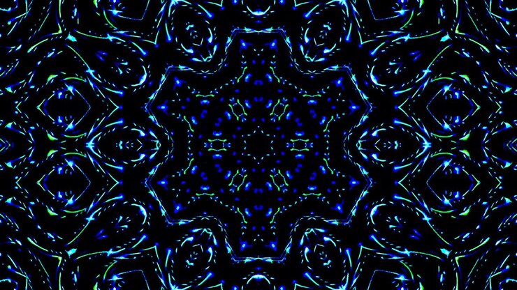 Beautiful abstract kaleidoscope that shines, a radiant light that regulates the subtle movements
