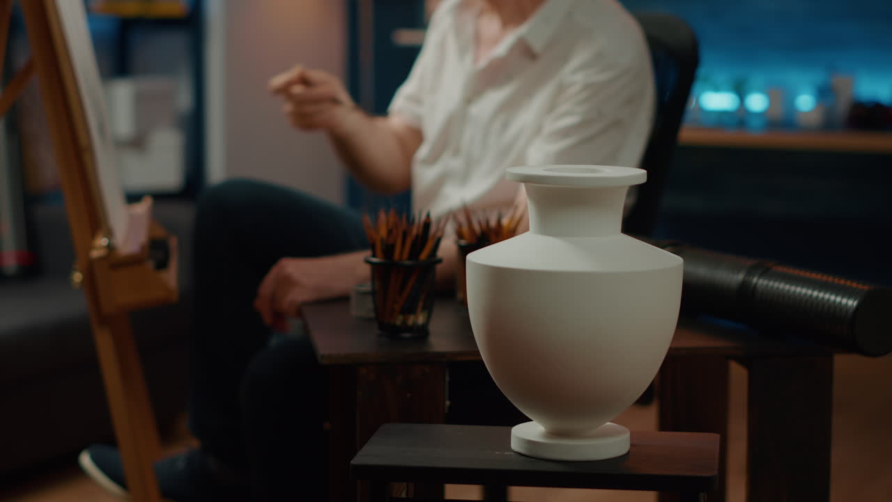 Authentic vase design used as inspiration to draw professional sketch