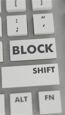 bloqueo de la presión del botón en el teclado vídeo vertical