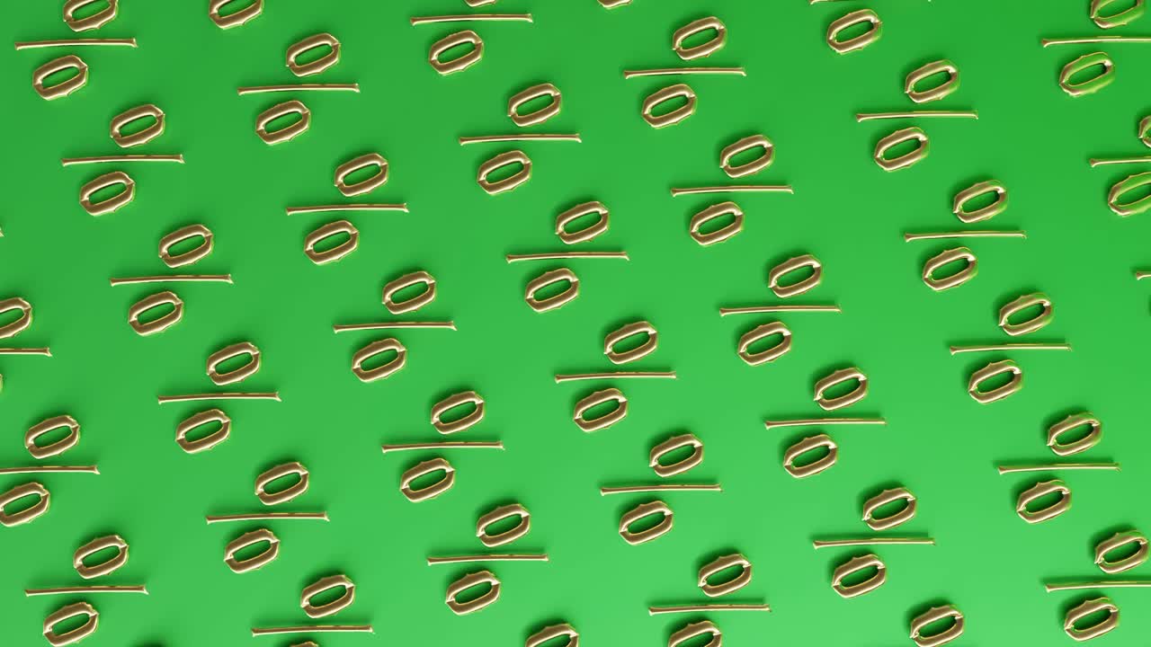 활기찬 초록색 배경 에 있는 황금색 퍼센트 기호