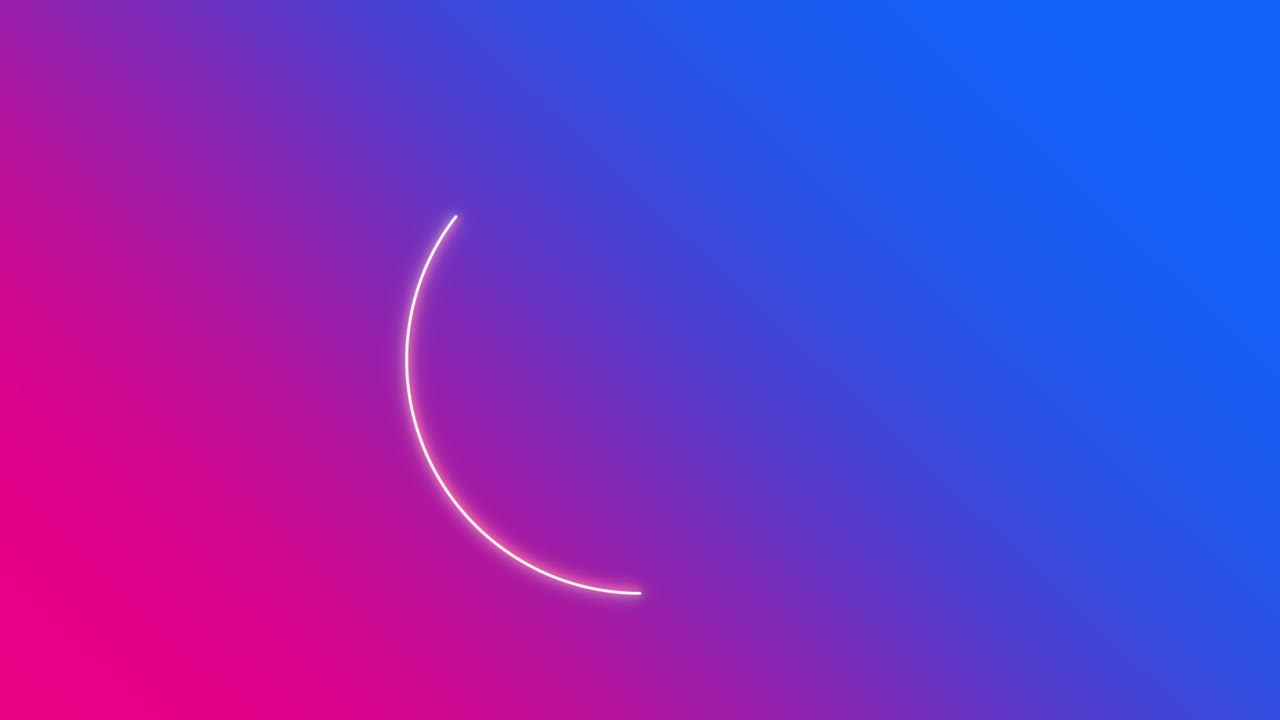 círculo de neón dorado en degradado púrpura